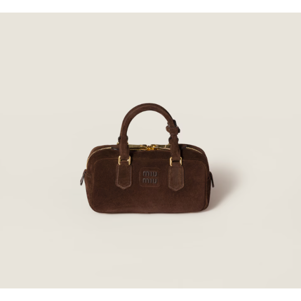 MiuMiu 미우미우 아르카디 패딩 스웨이드 탑 핸들 백