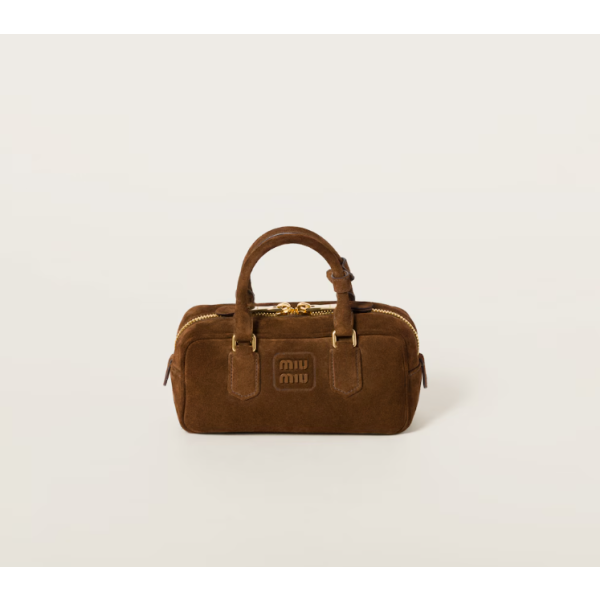MiuMiu 미우미우 아르카디 패딩 스웨이드 탑 핸들 백
