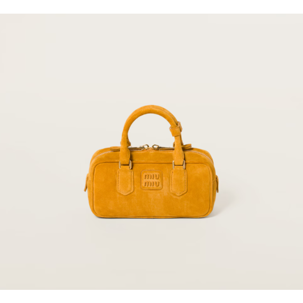 MiuMiu 미우미우 아르카디 패딩 스웨이드 탑 핸들 백