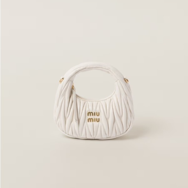 MiuMIu 미우미우 완더 마테라쎄 나파 가죽 호보 미니 백