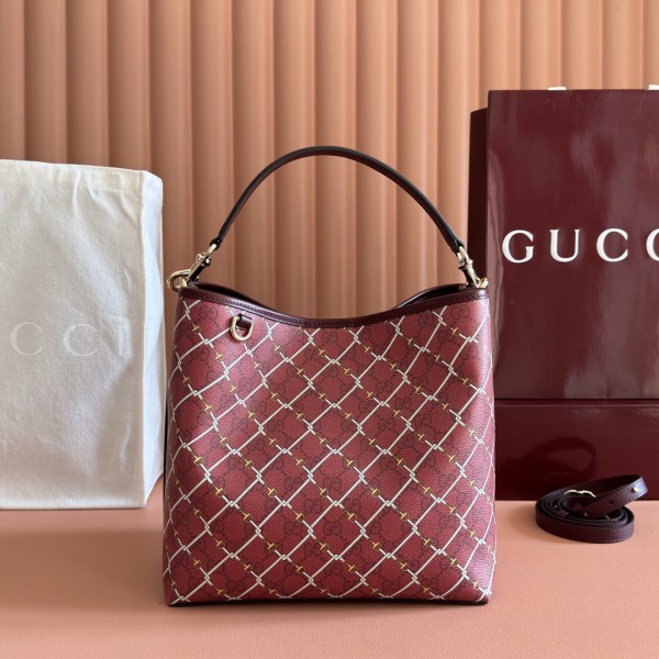 Gucci 구찌 [GG 엠블럼] 미디엄 버킷백