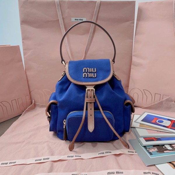 MiuMiu 미우미우 캔버스 및 가죽 백팩